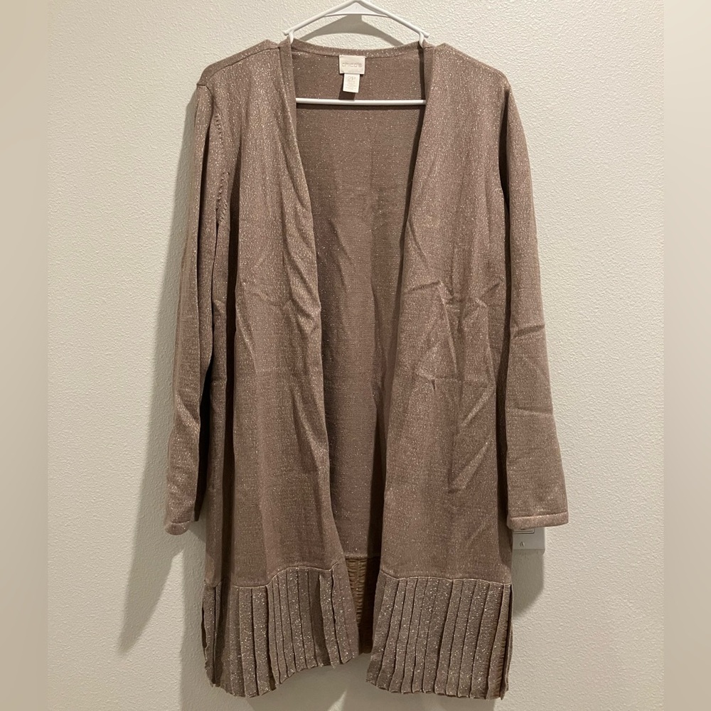 Gold Chico’s cardigan